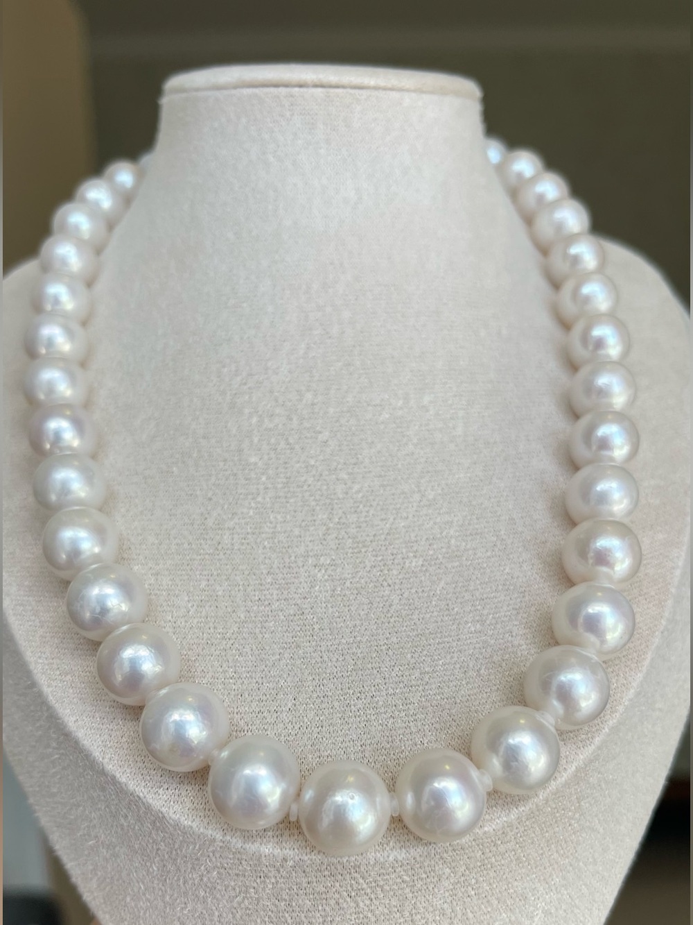 Classic 12mm Natural White Pearl Strand Necklace - Timeless Women's Jewelry